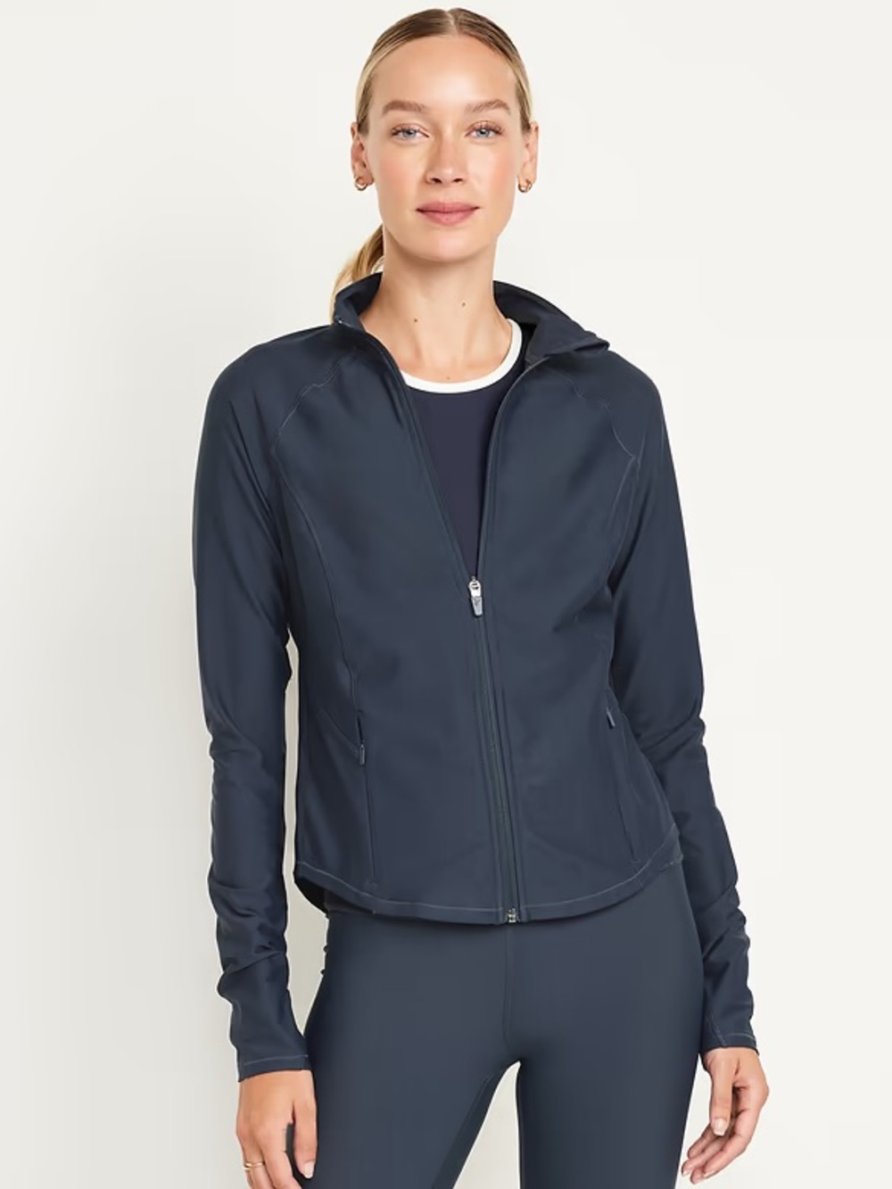 Old Navy Black PowerSoft Full Zip Workout Jacket